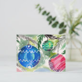 Kleurrijke kerstboomversieringen briefkaart (Staand voorkant)