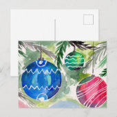 Kleurrijke kerstboomversieringen briefkaart (Voorkant / Achterkant)