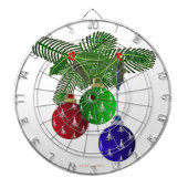 Kleurrijke kerstboomversieringen dartbord (Voorkant)