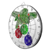 Kleurrijke kerstboomversieringen dartbord (Voorkant Rechts)