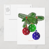 Kleurrijke kerstboomversieringen feestdagenkaart (Voorkant / Achterkant)