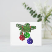 Kleurrijke kerstboomversieringen feestdagenkaart (Staand voorkant)