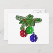 Kleurrijke kerstboomversieringen feestdagenkaart (Voorkant / Achterkant)