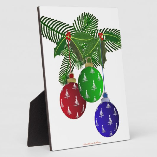 Kleurrijke kerstboomversieringen fotoplaat (Zijkant)