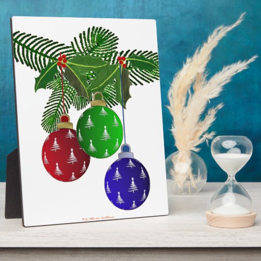 Kleurrijke kerstboomversieringen fotoplaat (Zijkant)