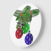 Kleurrijke kerstboomversieringen grote klok (Hoek)