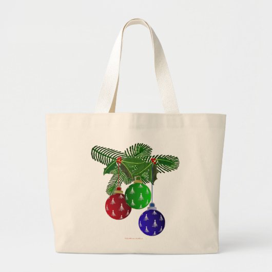 Kleurrijke kerstboomversieringen grote tote bag (Voorkant)