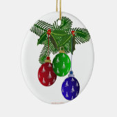 Kleurrijke kerstboomversieringen keramisch ornament (Rechts)
