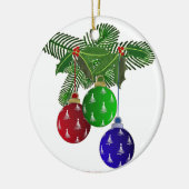 Kleurrijke kerstboomversieringen keramisch ornament (Links)