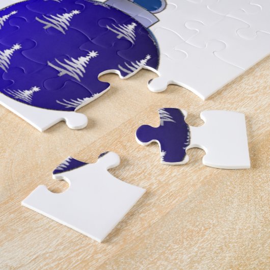 Kleurrijke kerstboomversieringen legpuzzel (Zijkant)