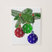 Kleurrijke kerstboomversieringen legpuzzel (Verticaal)