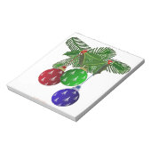 Kleurrijke kerstboomversieringen notitieblok (Linkerzijde)