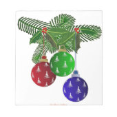 Kleurrijke kerstboomversieringen notitieblok (Voorkant)