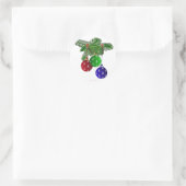 Kleurrijke kerstboomversieringen ronde sticker (Tas)