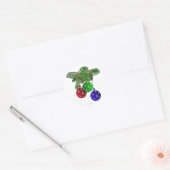 Kleurrijke kerstboomversieringen ronde sticker (Envelop)