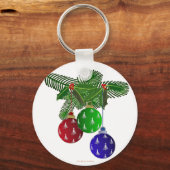 Kleurrijke kerstboomversieringen sleutelhanger (Voorkant)