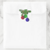 Kleurrijke kerstboomversieringen vierkante sticker (Tas)