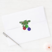 Kleurrijke kerstboomversieringen vierkante sticker (Envelop)
