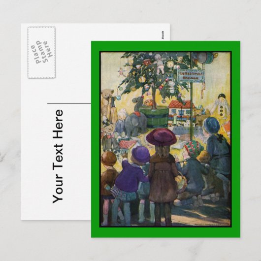 kleurrijke kerstbriefkaarten feestdagenkaart (Voorkant / Achterkant)