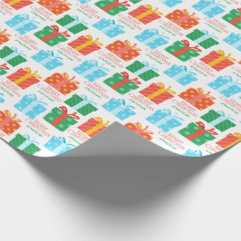 Kleurrijke Kerstcadeau Doos Aangepaste Naam Feestd Cadeaupapier