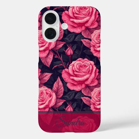 Kleurrijke Kerstcadeau Roos Bloem Naam Case-Mate iPhone Case (Achterkant)