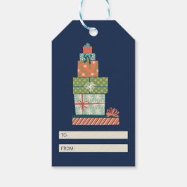 Kleurrijke kerstcadeaudoos voor Retro Cadeaulabel