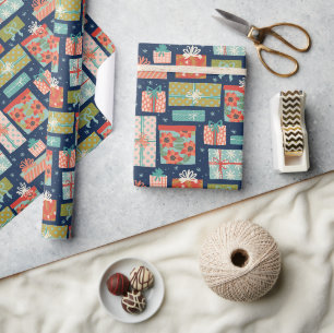 Kleurrijke kerstcadeaudoos voor Retro Cadeaupapier