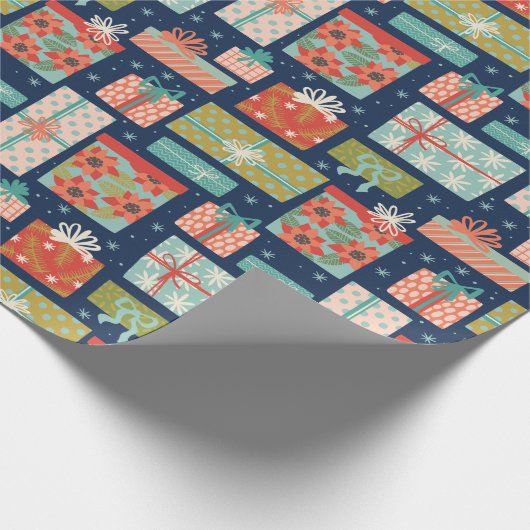 Kleurrijke kerstcadeaudoos voor Retro Cadeaupapier (Hoek)