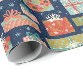 Kleurrijke kerstcadeaudoos voor Retro Cadeaupapier (Rol Hoek)