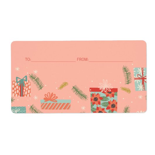 Kleurrijke kerstcadeaudoos voor Retro Etiket (Voorkant)