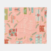 Kleurrijke kerstcadeaudoos voor Retro Fleece Deken (Voorkant (Horizontaal))