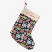 Kleurrijke kerstcadeaudoos voor Retro Kleine Kerstsok (Voorkant (Hangend))