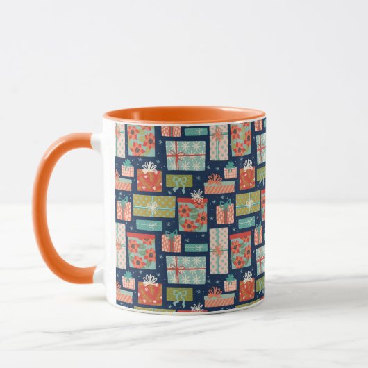 Kleurrijke kerstcadeaudoos voor Retro Mok (Links)