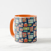 Kleurrijke kerstcadeaudoos voor Retro Mok (Voorkant links)