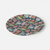 Kleurrijke kerstcadeaudoos voor Retro Papieren Bordje (Gekanteld)