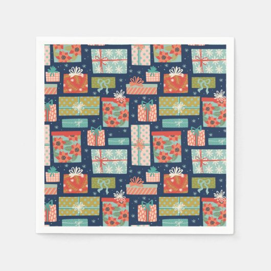 Kleurrijke kerstcadeaudoos voor Retro Servet (Voorkant)