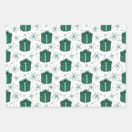 Kleurrijke kerstcadeaudozen inpakpapier vel (Voorkant 3)