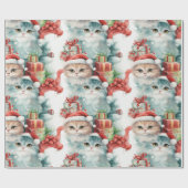 Kleurrijke kerstcadeaus met feestelijke katten cadeaupapier (Vlak)