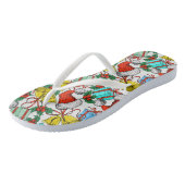 Kleurrijke Kerstcadeaus Rode Kerstmannenmutsen Fee Teenslippers (Schuin)