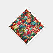 Kleurrijke kerstcadeaus, vakantiestamboom patroon servet (Hoek)