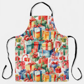 Kleurrijke kerstcadeaus Waterverf Patroon Schort (Voorkant)