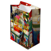 Kleurrijke kerstcadeautas II Medium Cadeauzakje (Voorkant Gekanteld)