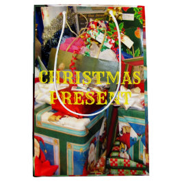 Kleurrijke kerstcadeautas II Medium Cadeauzakje