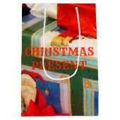 Kleurrijke kerstcadeautas II Medium Cadeauzakje (Achterkant)