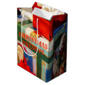 Kleurrijke kerstcadeautas II Medium Cadeauzakje (Achterkant Gekanteld)