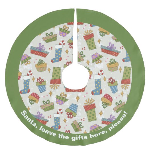 Kleurrijke kerstcadeautjes kerstboom rok (Voorkant)