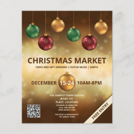 Kleurrijke kerstcadeautjes - kerstmarkt flyer