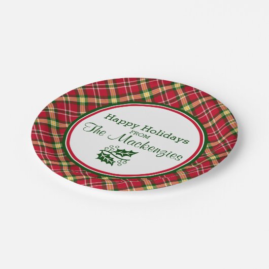 Kleurrijke kerstcadeautjes op maat papieren bordje (Gekanteld)