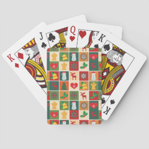 Kleurrijke kerstcollage pokerkaarten