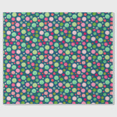 Kleurrijke kerstConfetti Stippen Cadeaupapier (Vlak)